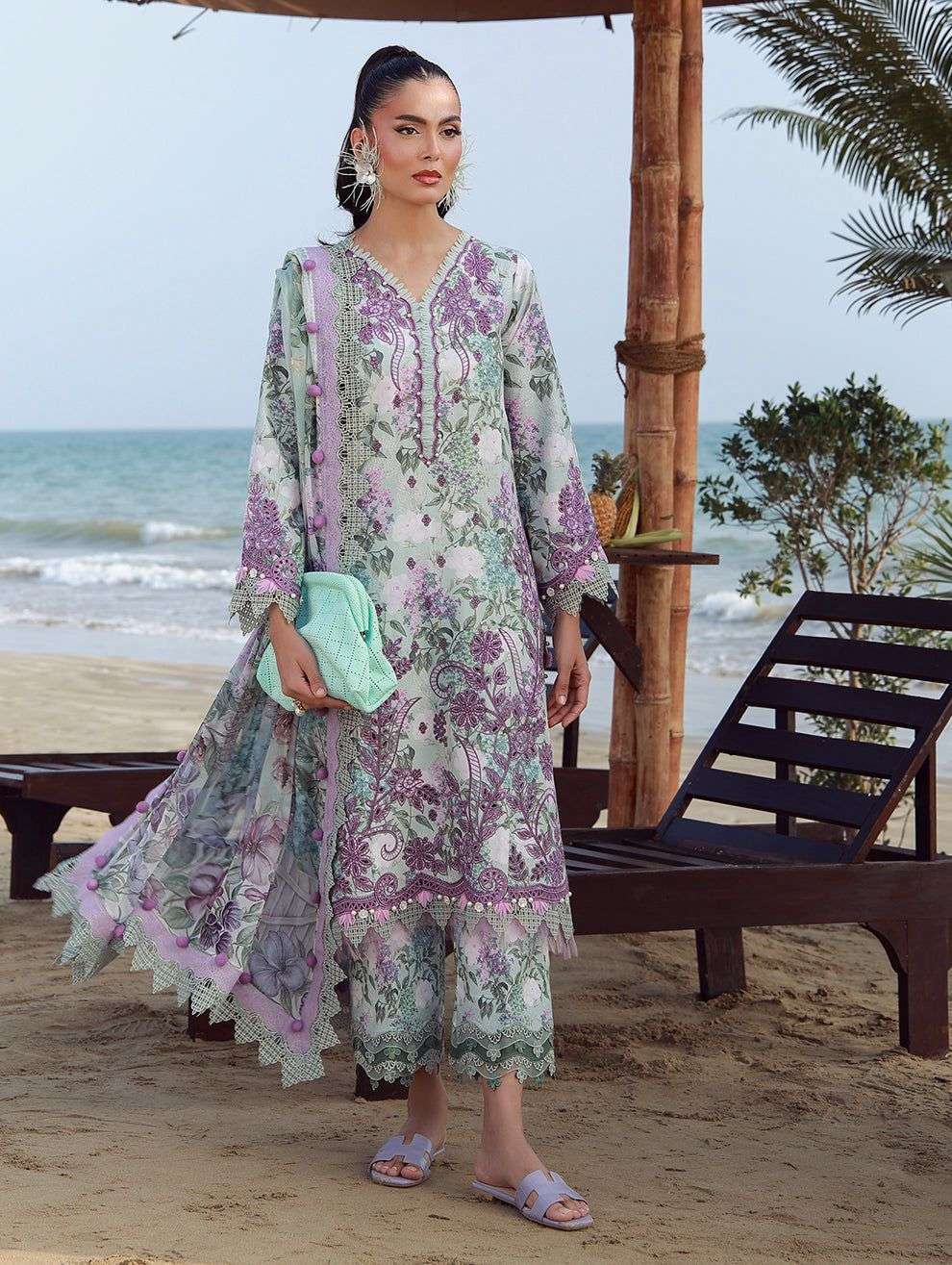 Flora 3 PC Lawn Collection 2026 Jade
